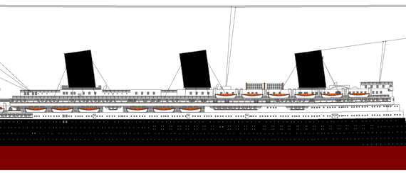 Ship SS Imperator [Ocean Liner] (1919) - drawings, dimensions, figures